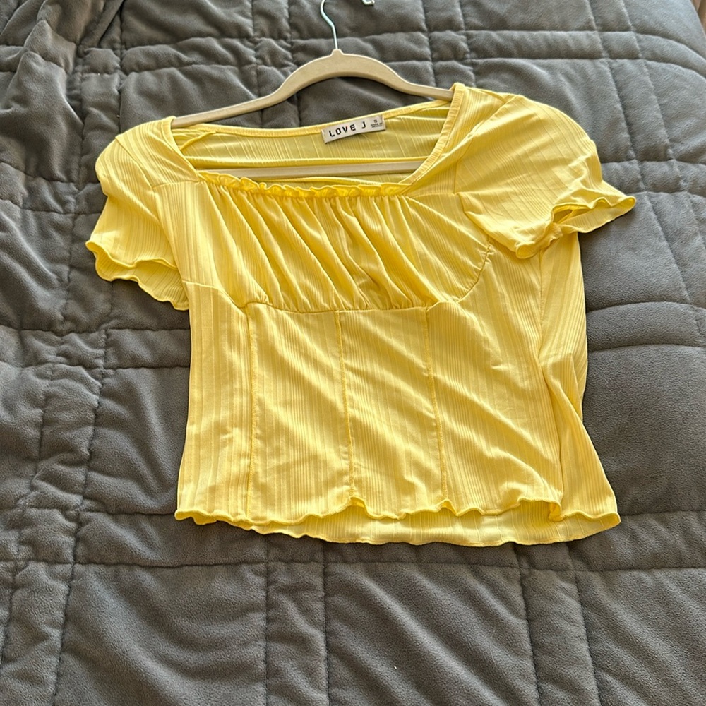 yellow crop top